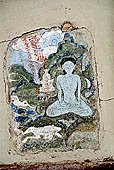 Ladakh - Hemis gompa, painted panels of the lower portico 